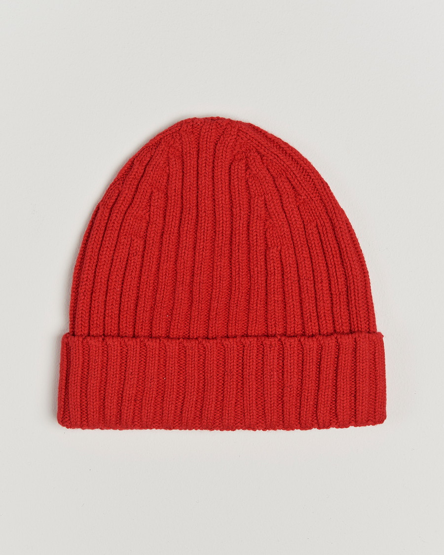 Mies |  | Stenströms | Ribbed Cotton/Cashmere Hat Red