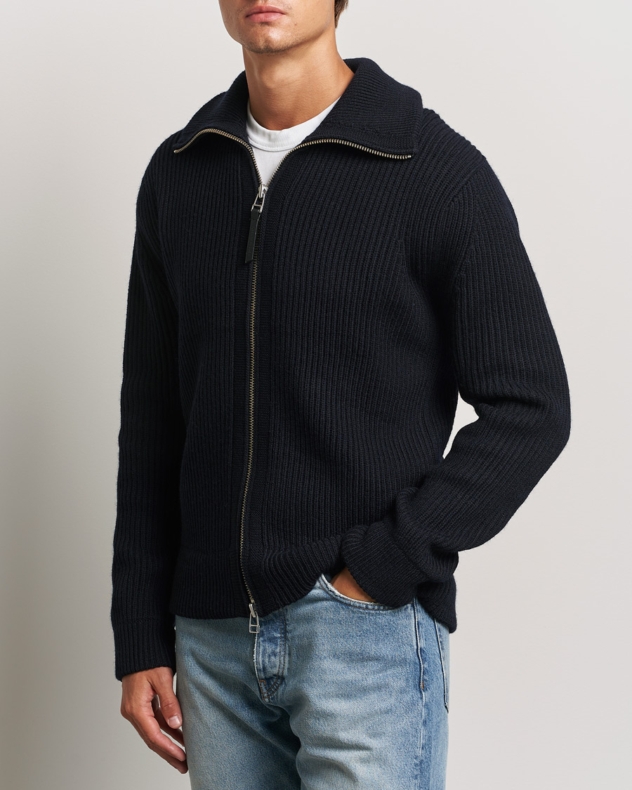 Mies |  | Tiger of Sweden | Niall Heavy Knitted Full Zip Light Ink