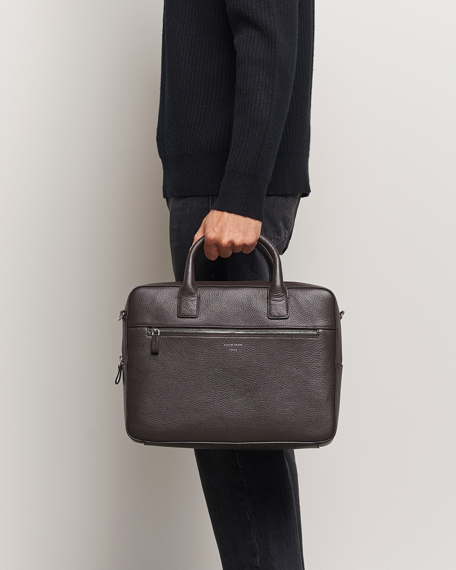 Mies |  | Tiger of Sweden | Beckholmen Leather Briefcase Dark Brown