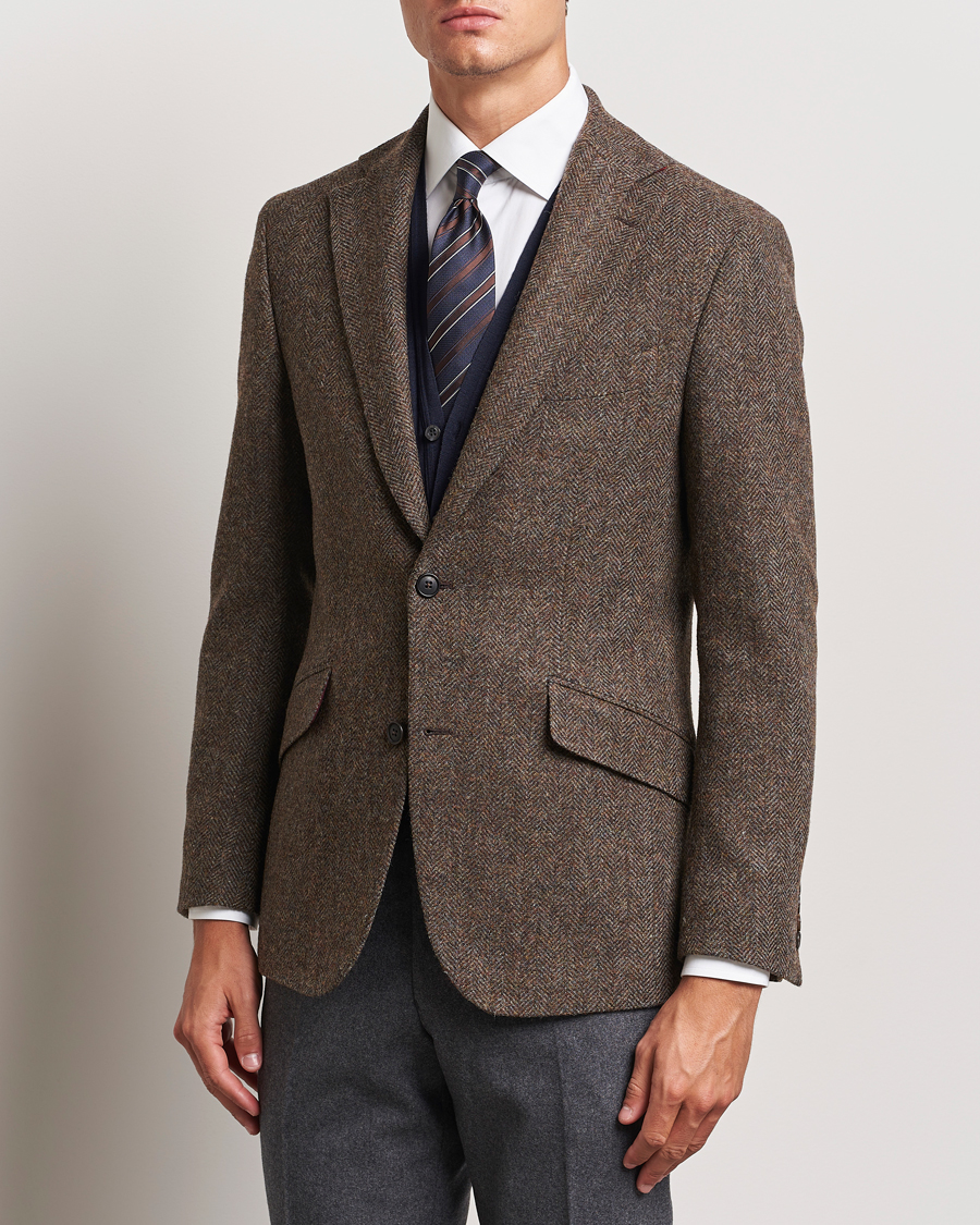 Mies | Smart Casual | Walker Slater | Edward Lambswool Herringbone Blazer Brown