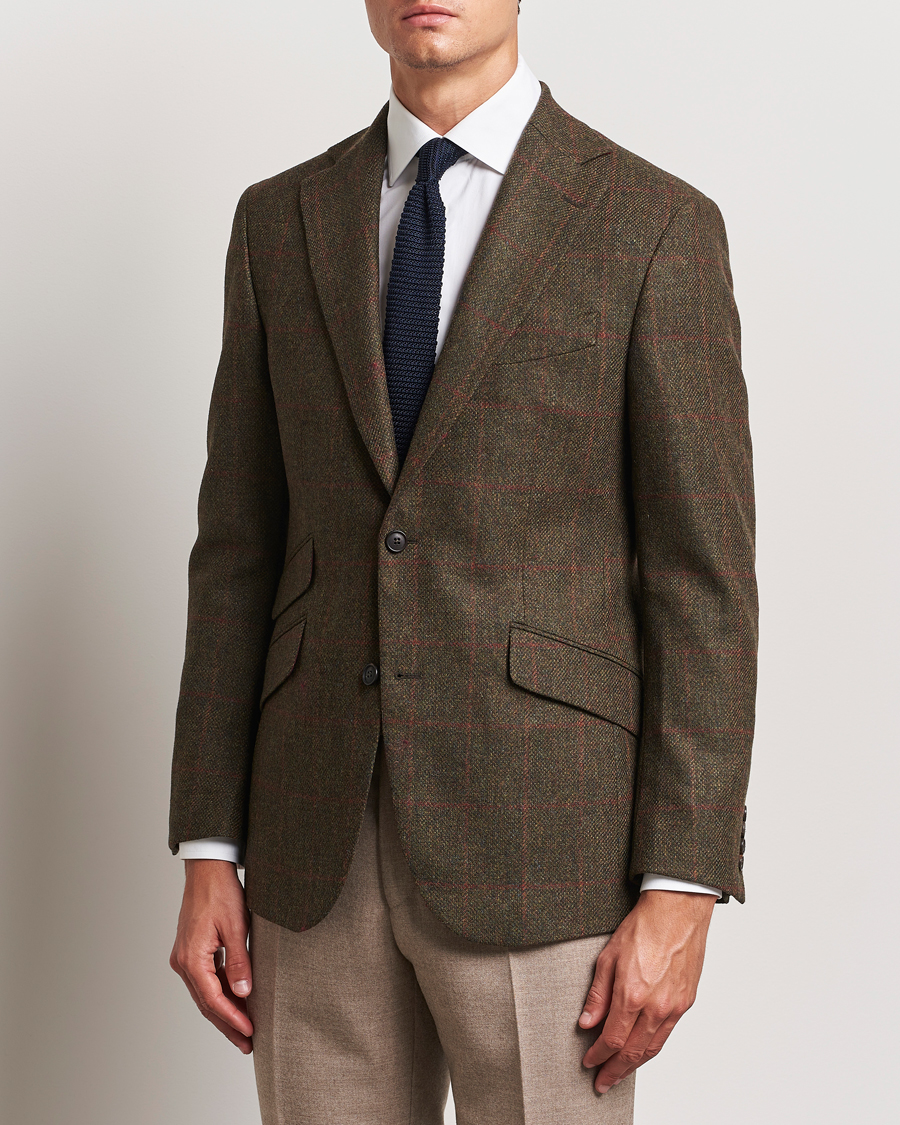 Mies |  | Walker Slater | Edward Lambswool Windowpane Blazer Green