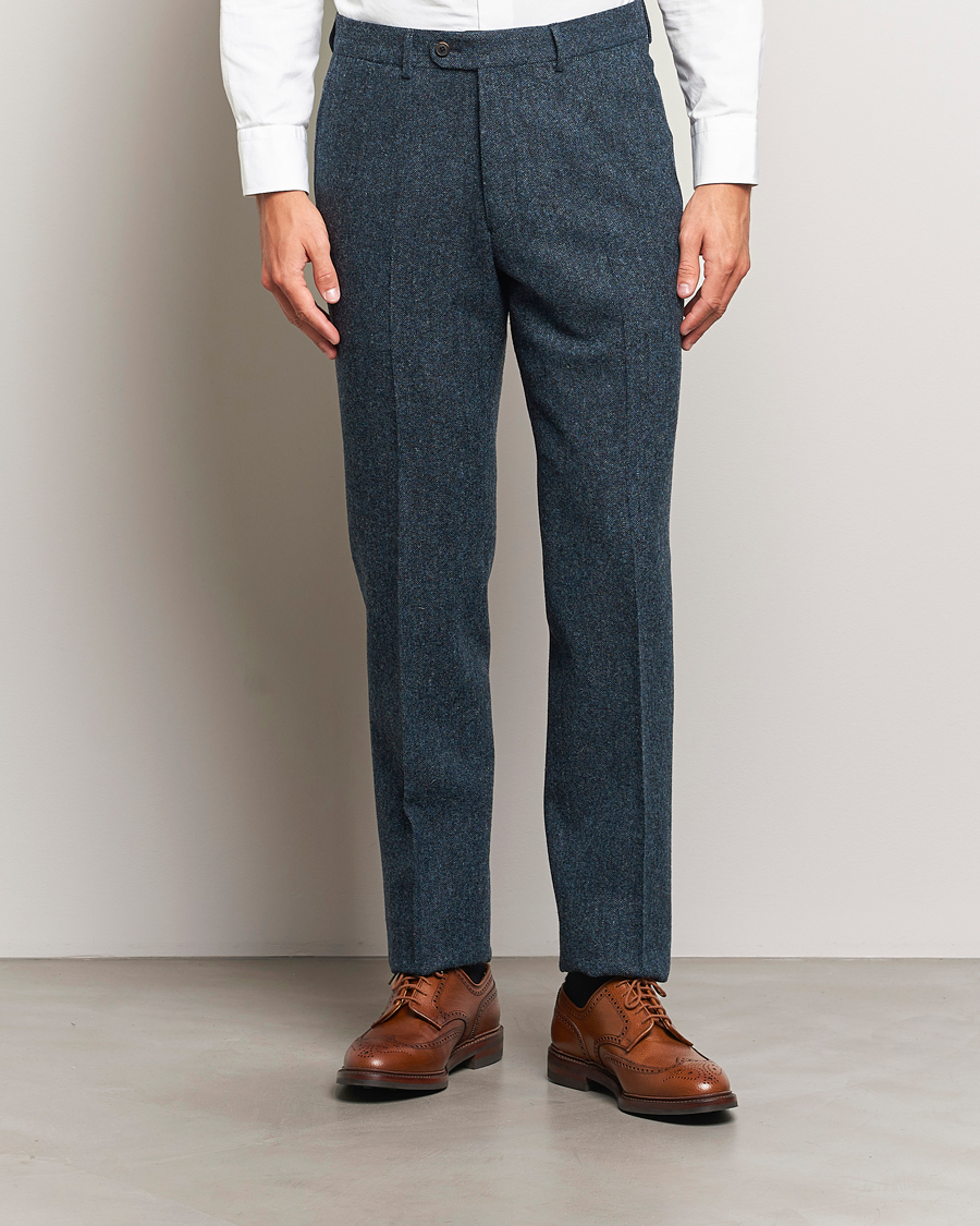 Mies |  | Walker Slater | Edward Wool Donegal Trousers Navy