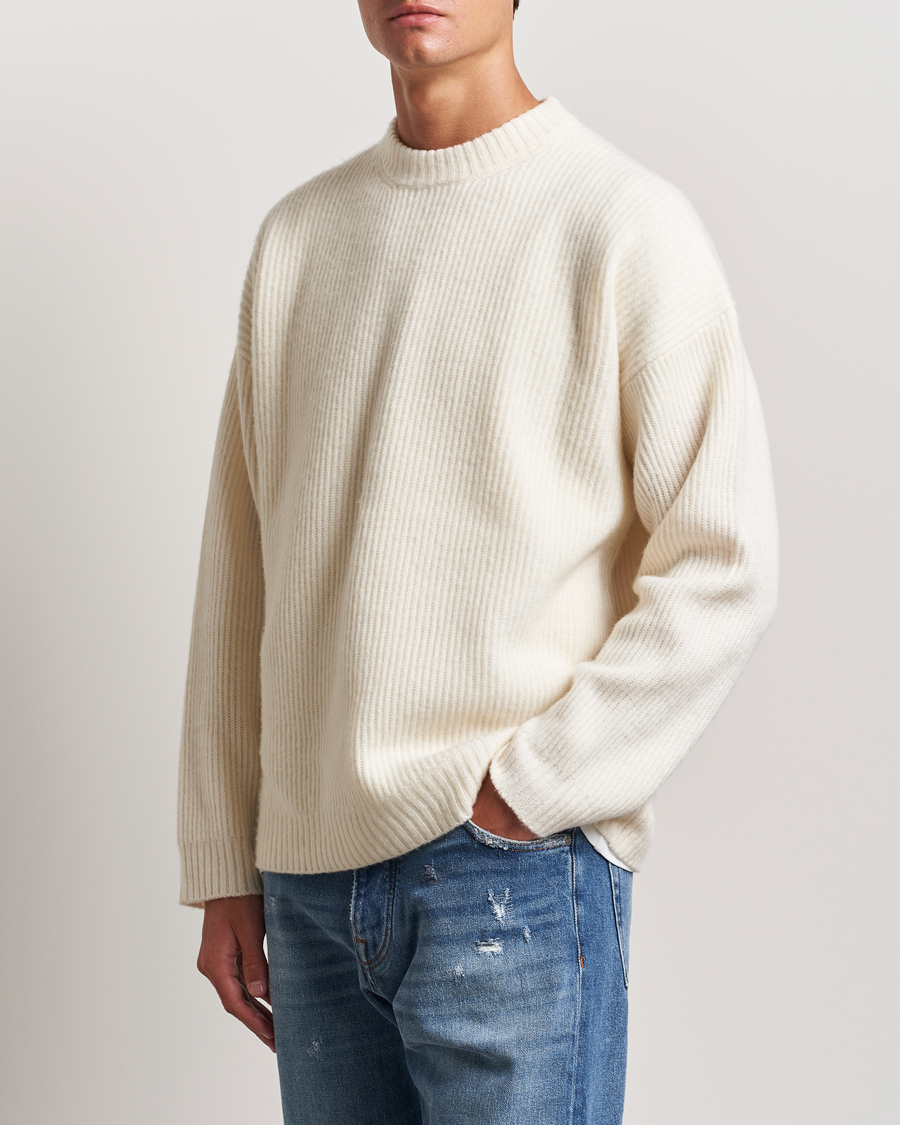 Mies |  | Golden Goose | Brushed Rib Wool Sweater Heritage White