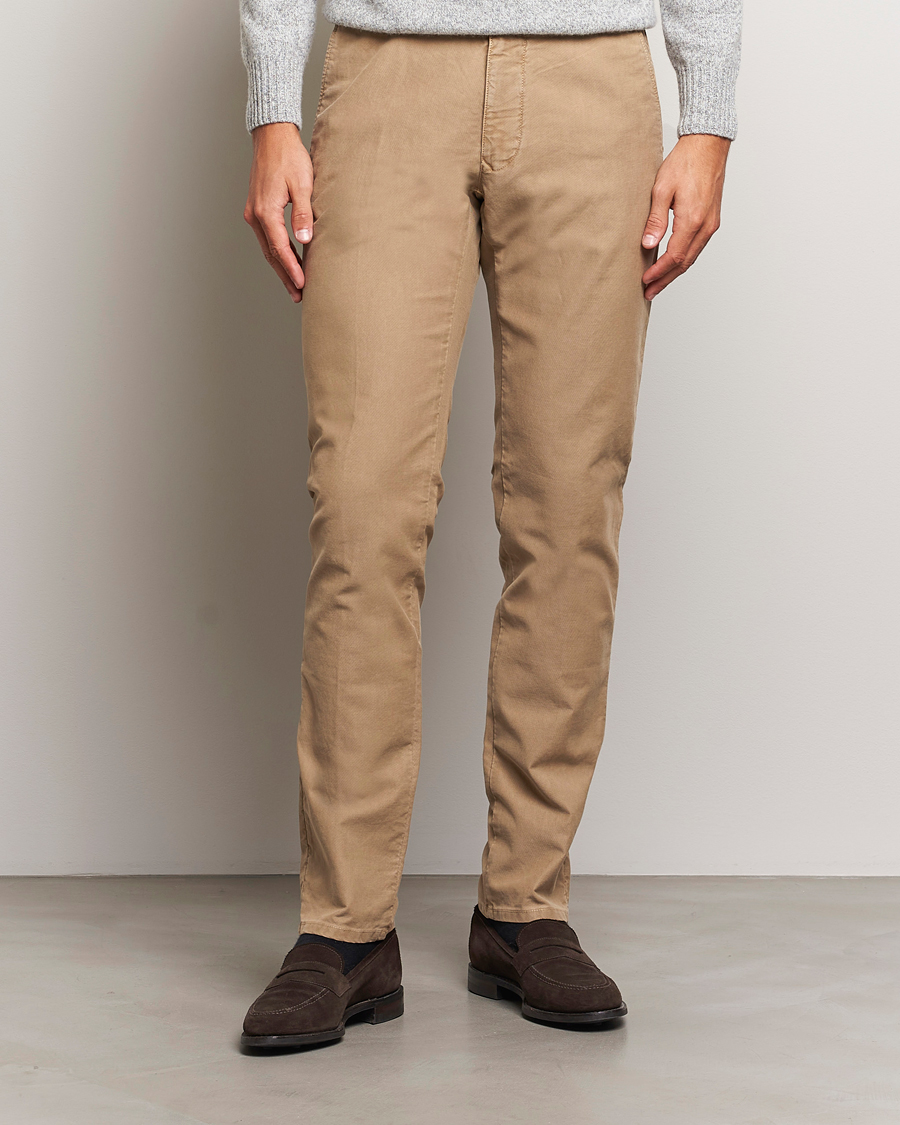 Mies | Slowear | Incotex | Slim Fit Garment Dyed Slacks Beige