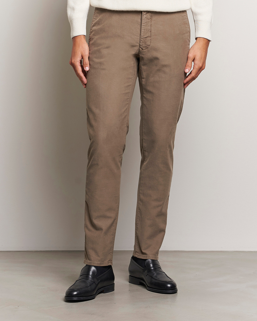 Mies | Slowear | Incotex | Slim Fit Garment Dyed Slacks Brown