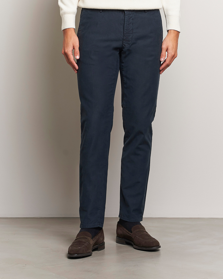 Mies |  | Incotex | Slim Fit Garment Dyed Slacks Navy