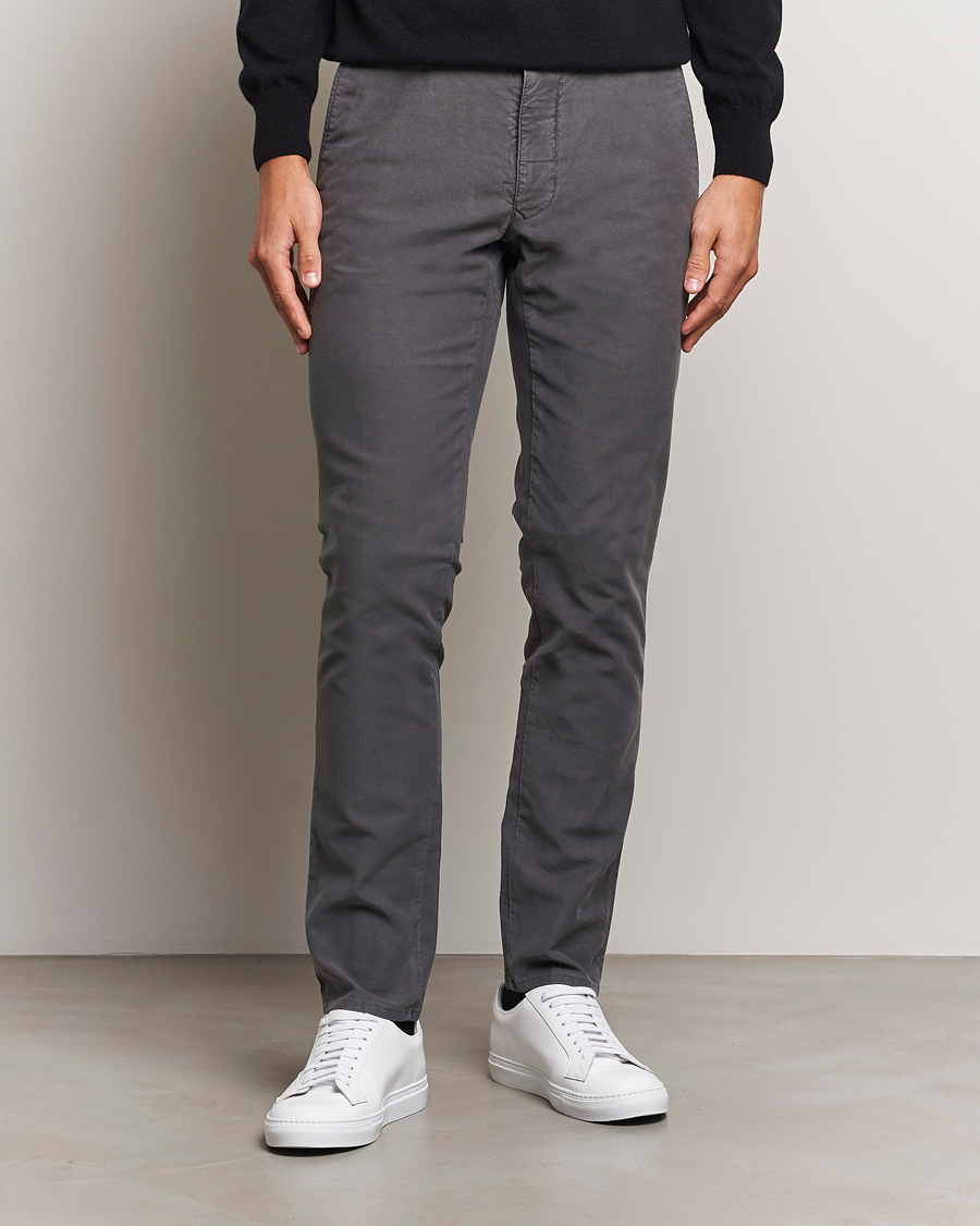 Mies |  | Incotex | Slim Fit Garment Dyed Slacks Dark Grey