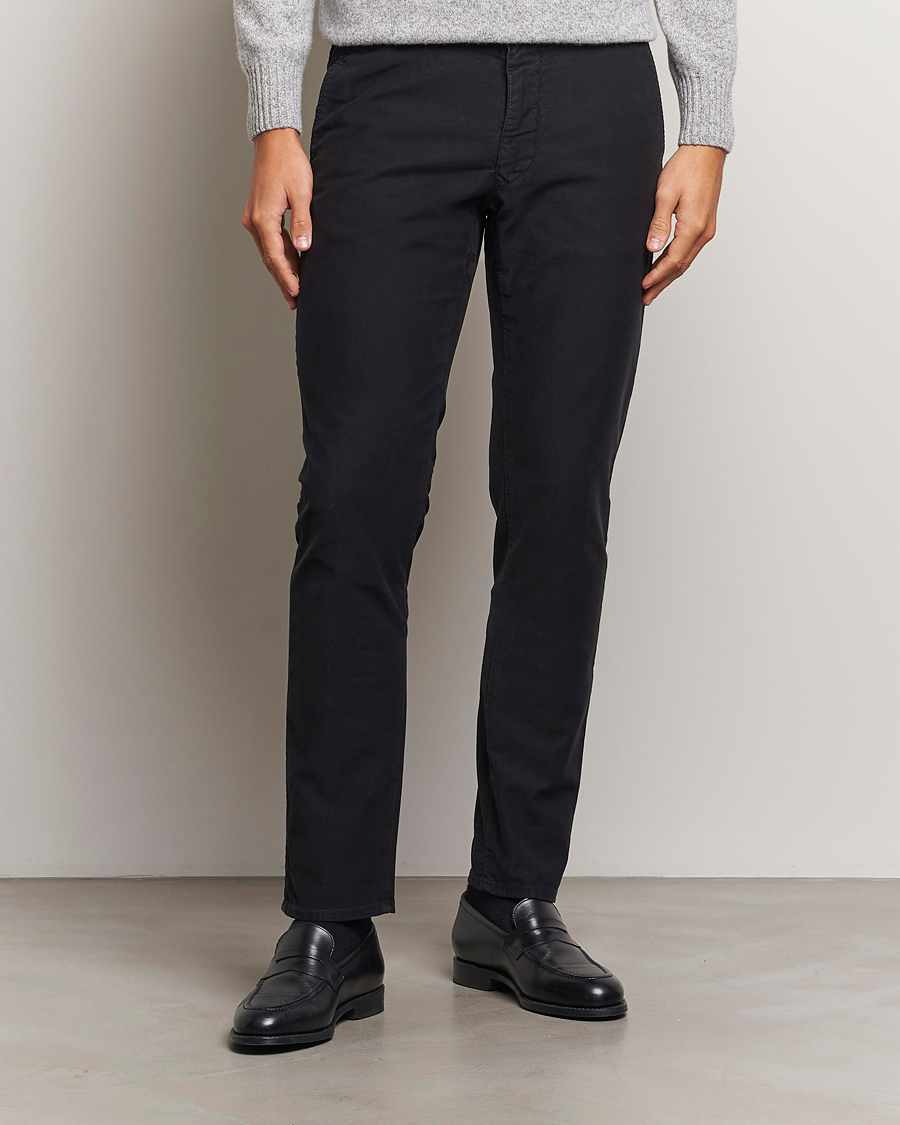 Mies |  | Incotex | Slim Fit Garment Dyed Slacks Black