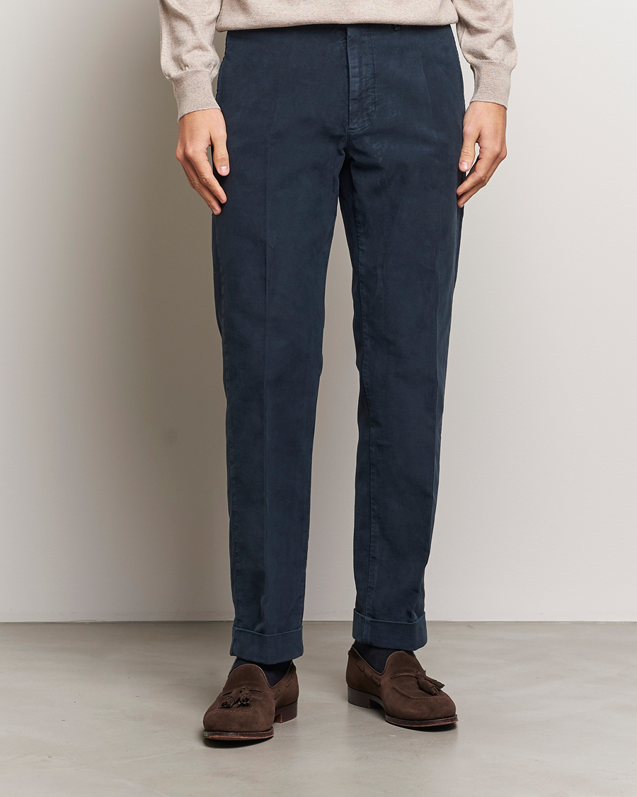 Mies |  | Incotex | Regular Fit Moleskin Slacks Navy