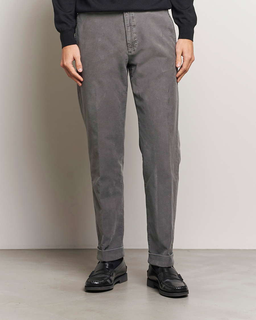 Mies |  | Incotex | Regular Fit Moleskin Slacks Dark Grey