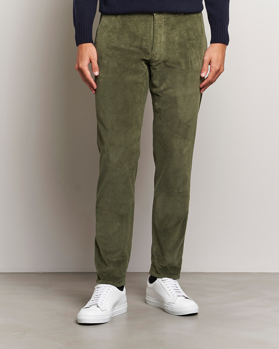 Mies |  | Incotex | Slim Fit Leisure Cord Slacks Dark Green