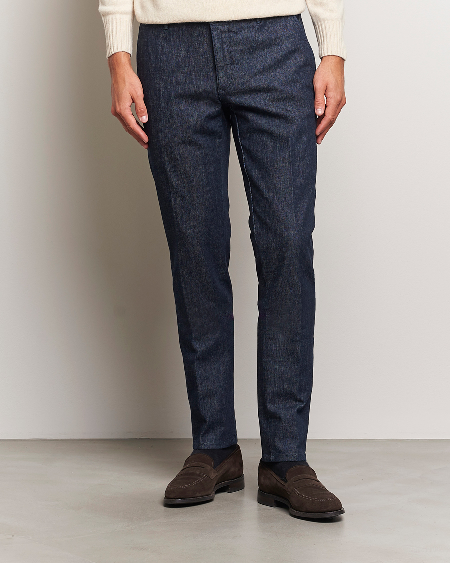 Mies |  | Incotex | Slim Fit Denim Slacks Dark Blue