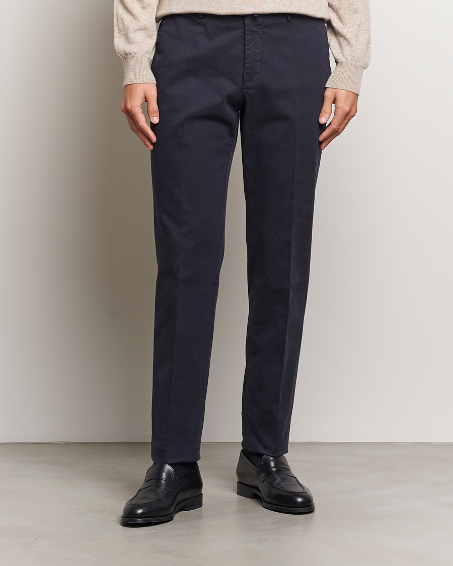 Mies |  | Incotex | Regular Fit Cotton Stretch Chinos Navy