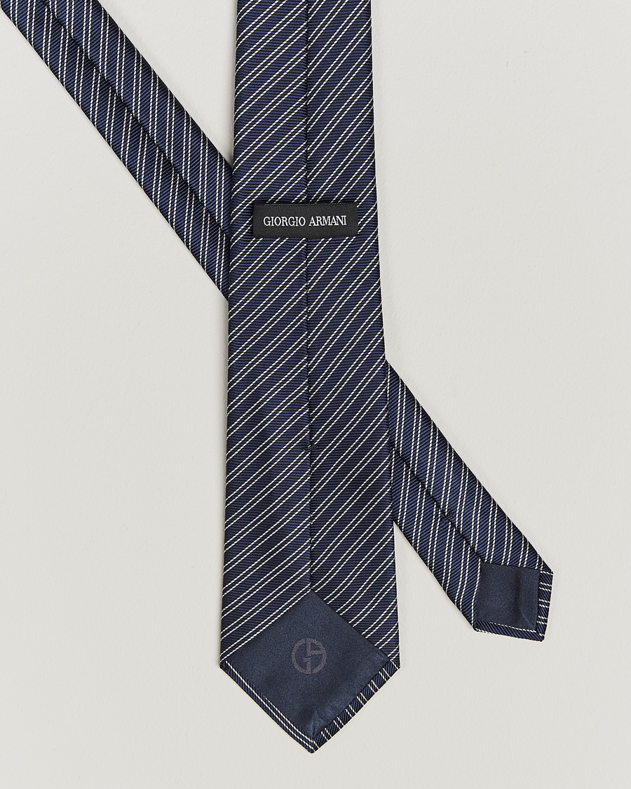 Mies |  | Giorgio Armani | Striped Silk Tie Navy