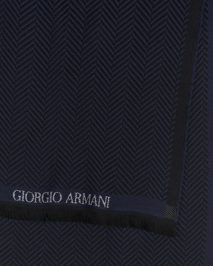 Mies |  | Giorgio Armani | Wool Chevron Scarf Navy