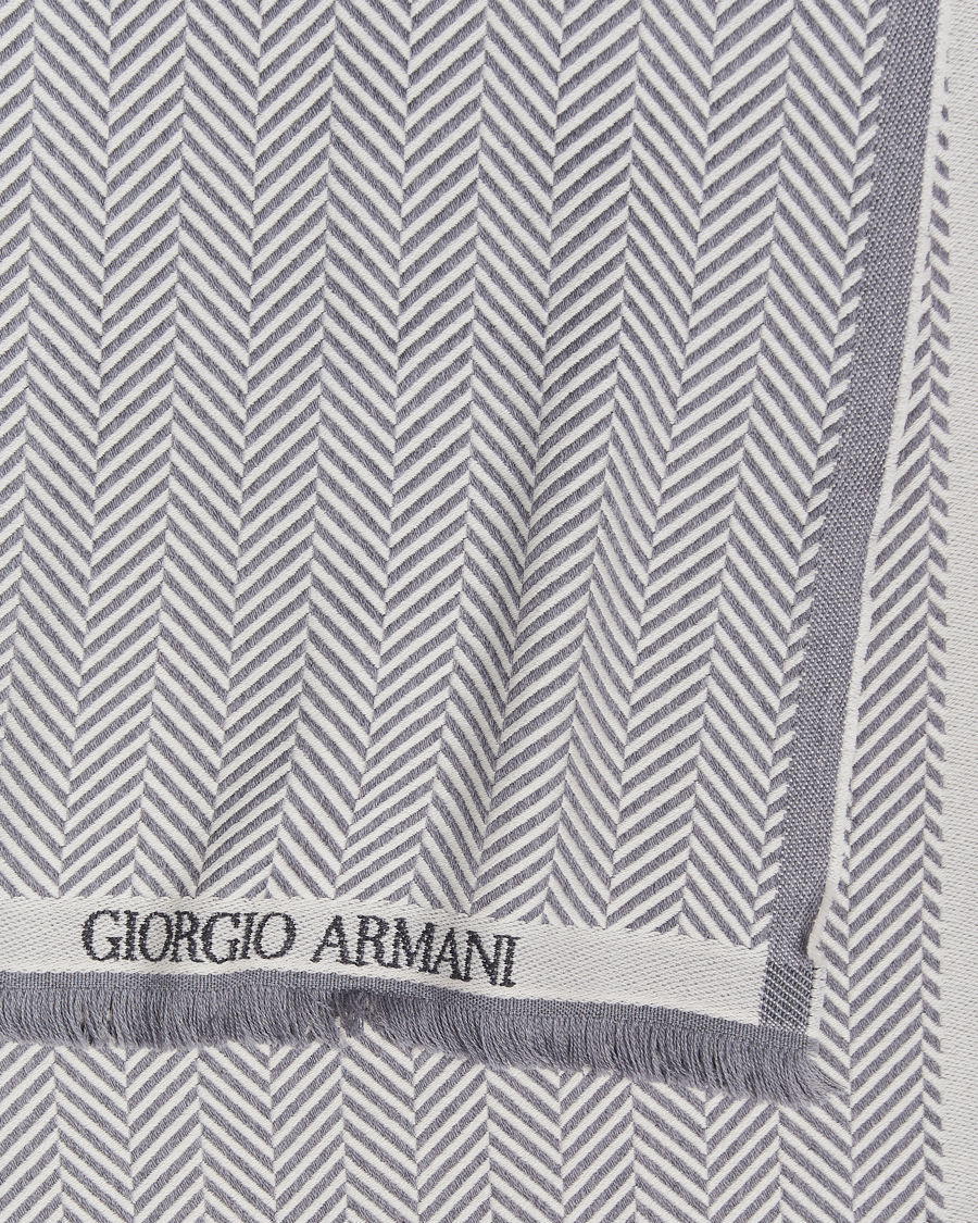 Mies |  | Giorgio Armani | Wool Chevron Scarf Light Grey