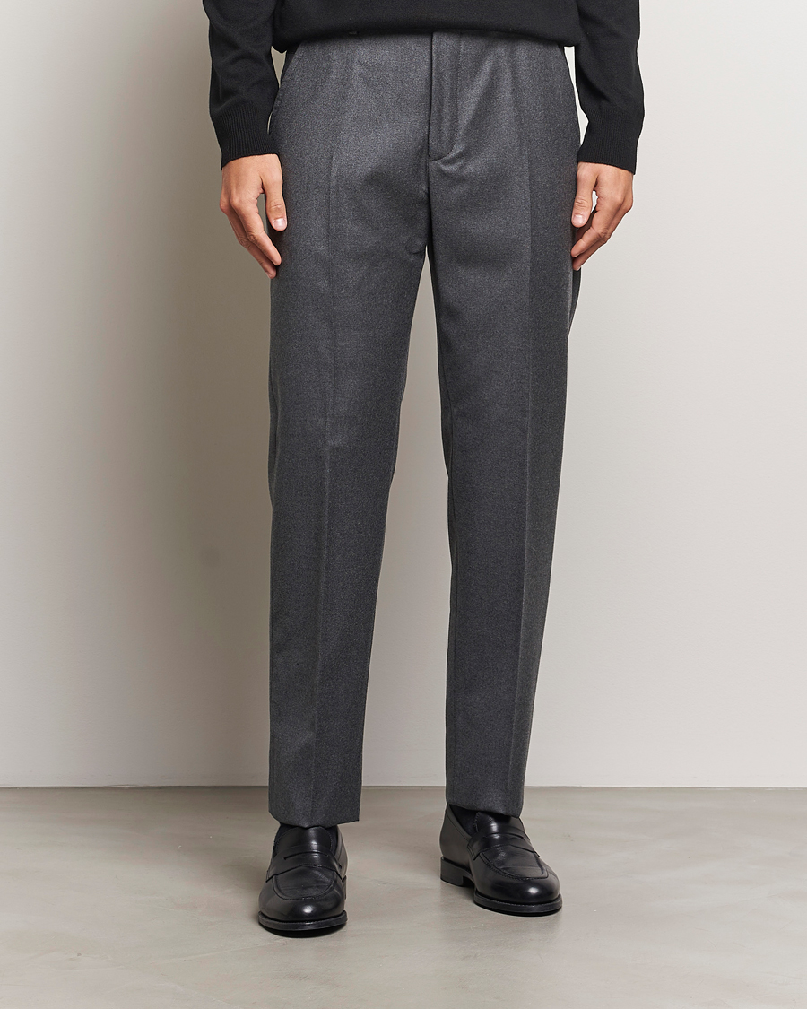 Mies |  | Incotex | Regular Fit Flannel Trousers Grey