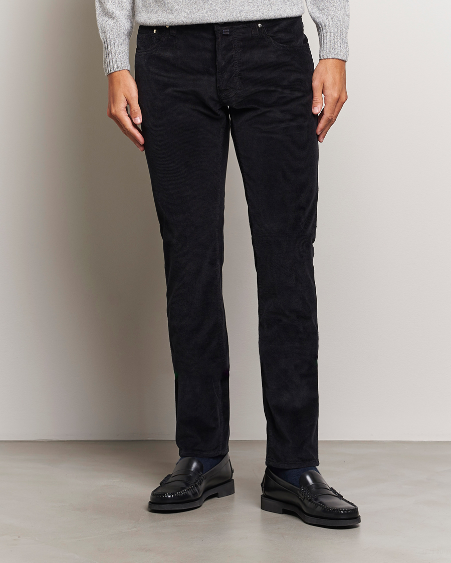 Mies |  | Jacob Cohën | Bard 5-Pocket Medium Corduroy Trousers Black