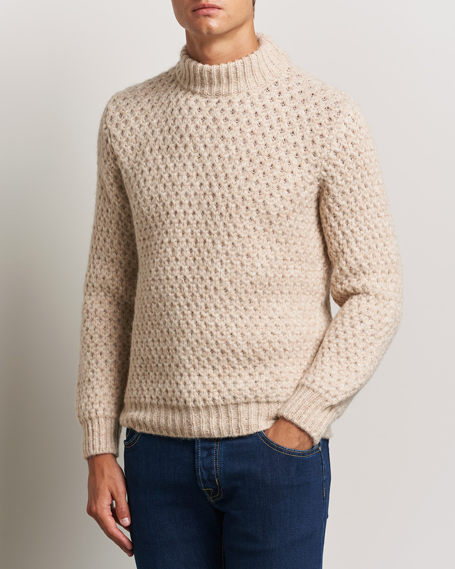 Mies |  | Jacob Cohën | Loose Knit Alpaca/Wool Sweater Melange White