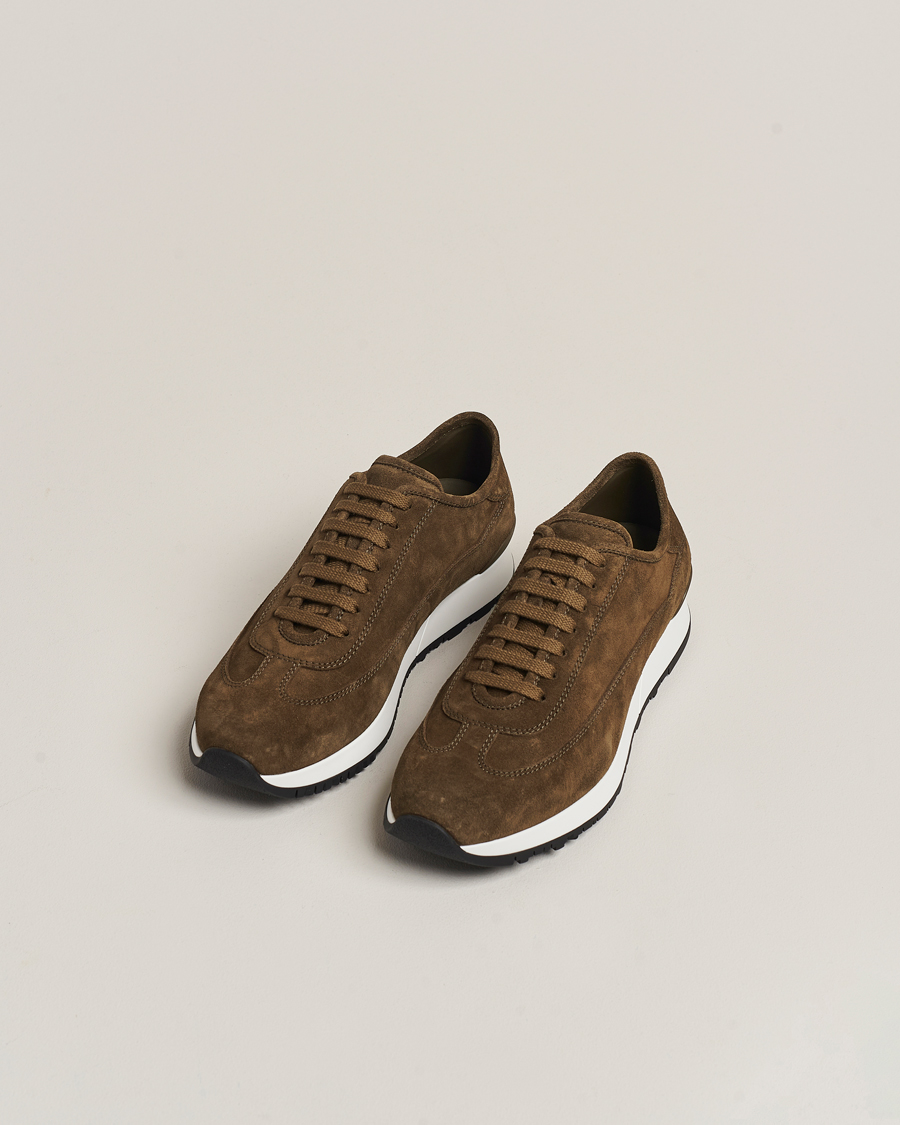 Mies |  | John Lobb | Foundry Running Sneakers Olive Suede