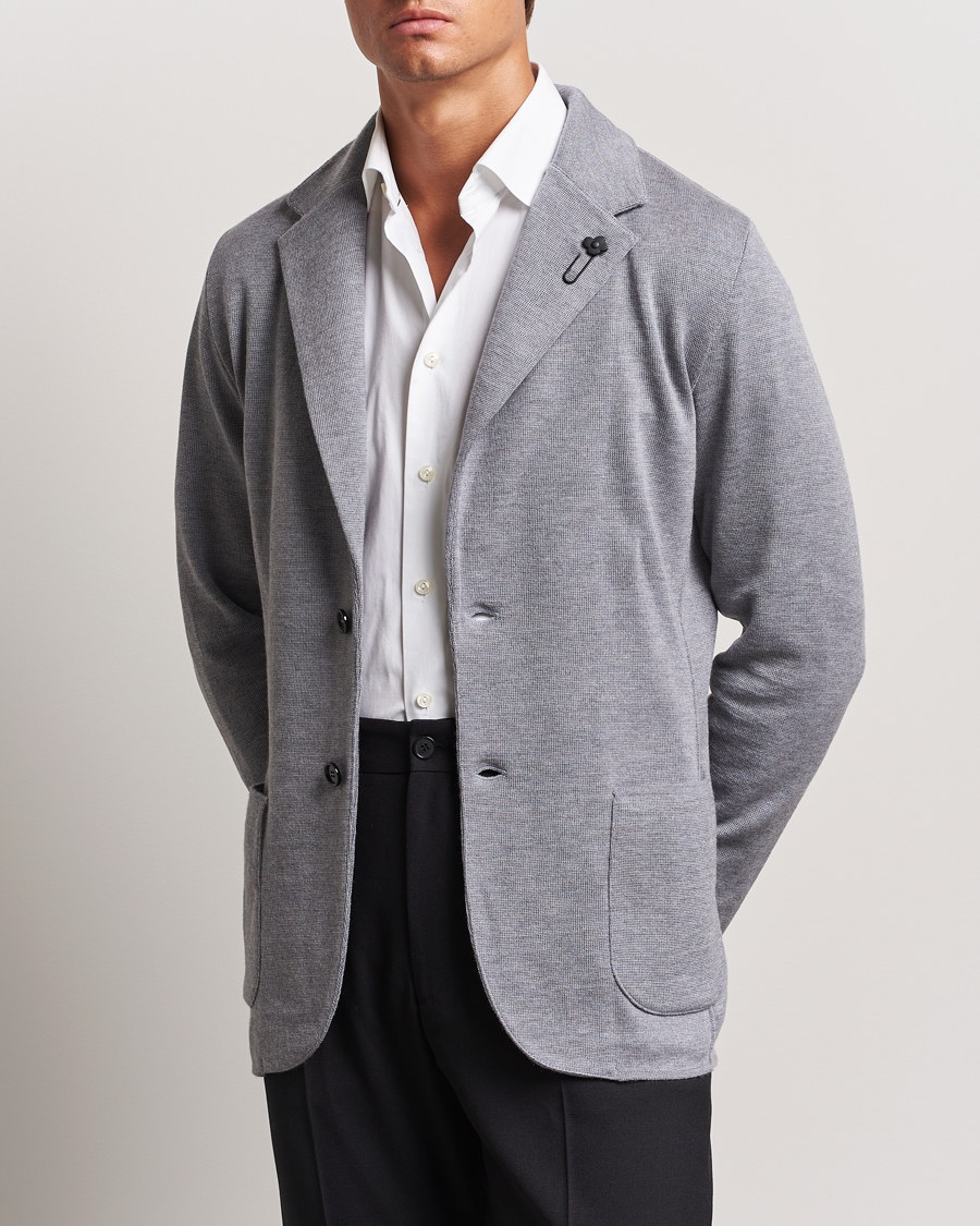 Mies | Osastot | Lardini | Knitted Wool Blazer Grey