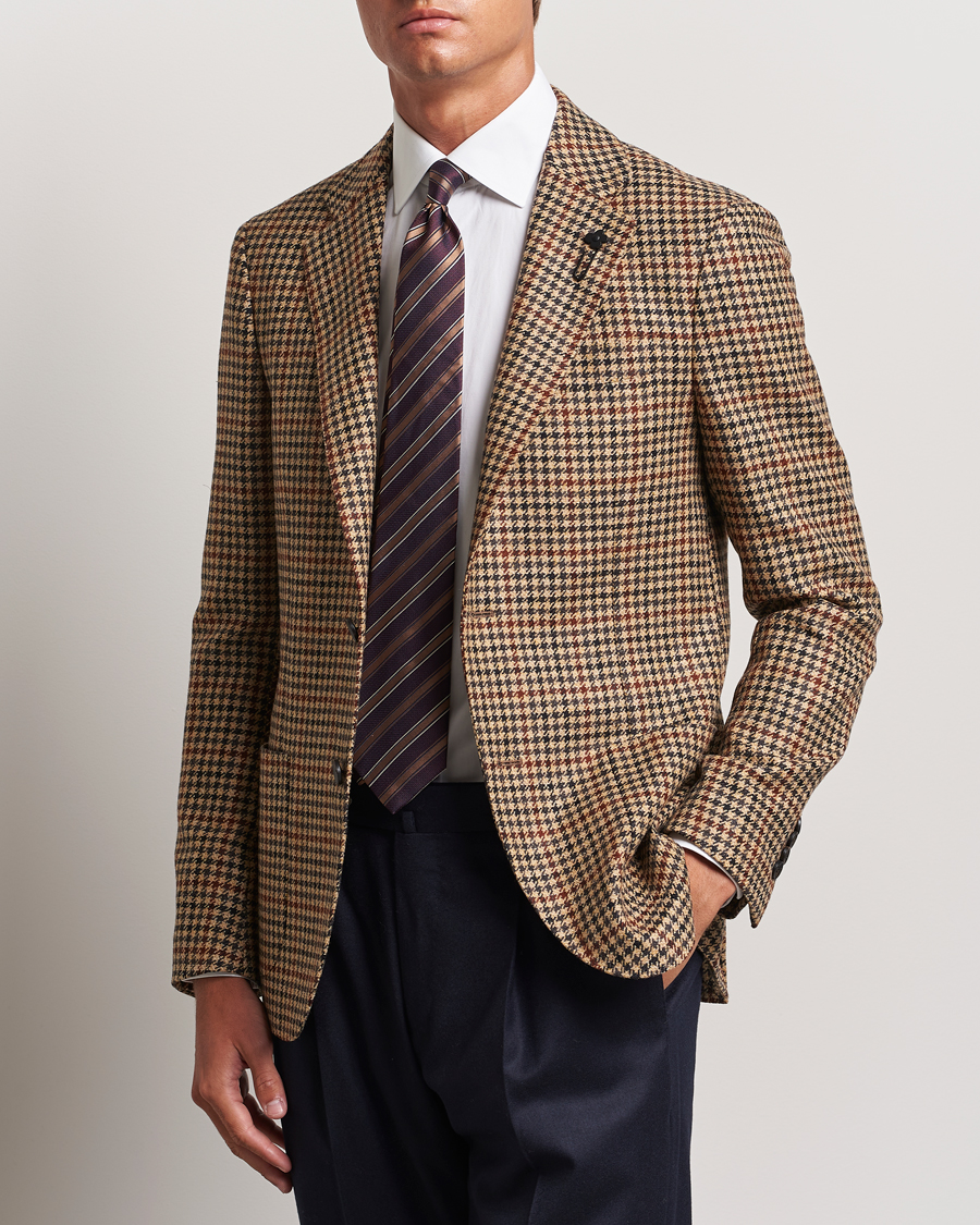 Mies | Uudet tuotekuvat | Lardini | Checked Wool/Cashmere Blazer Beige/Brown