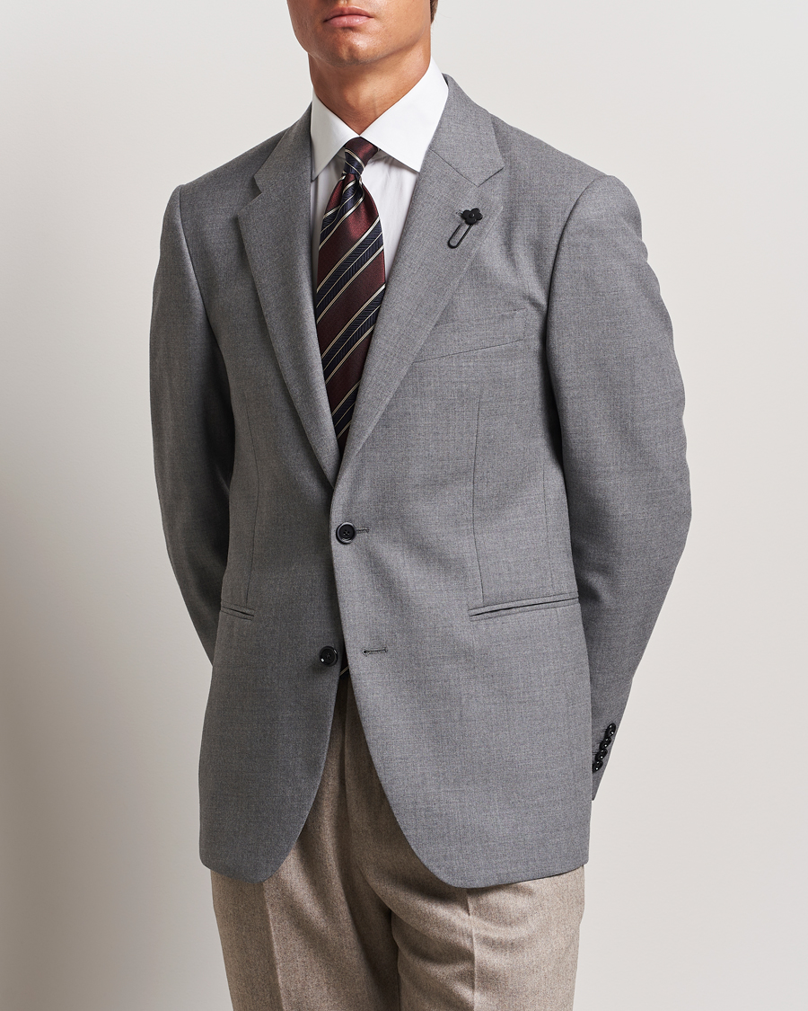 Mies | Osastot | Lardini | Wool Flannel Blazer Light Grey