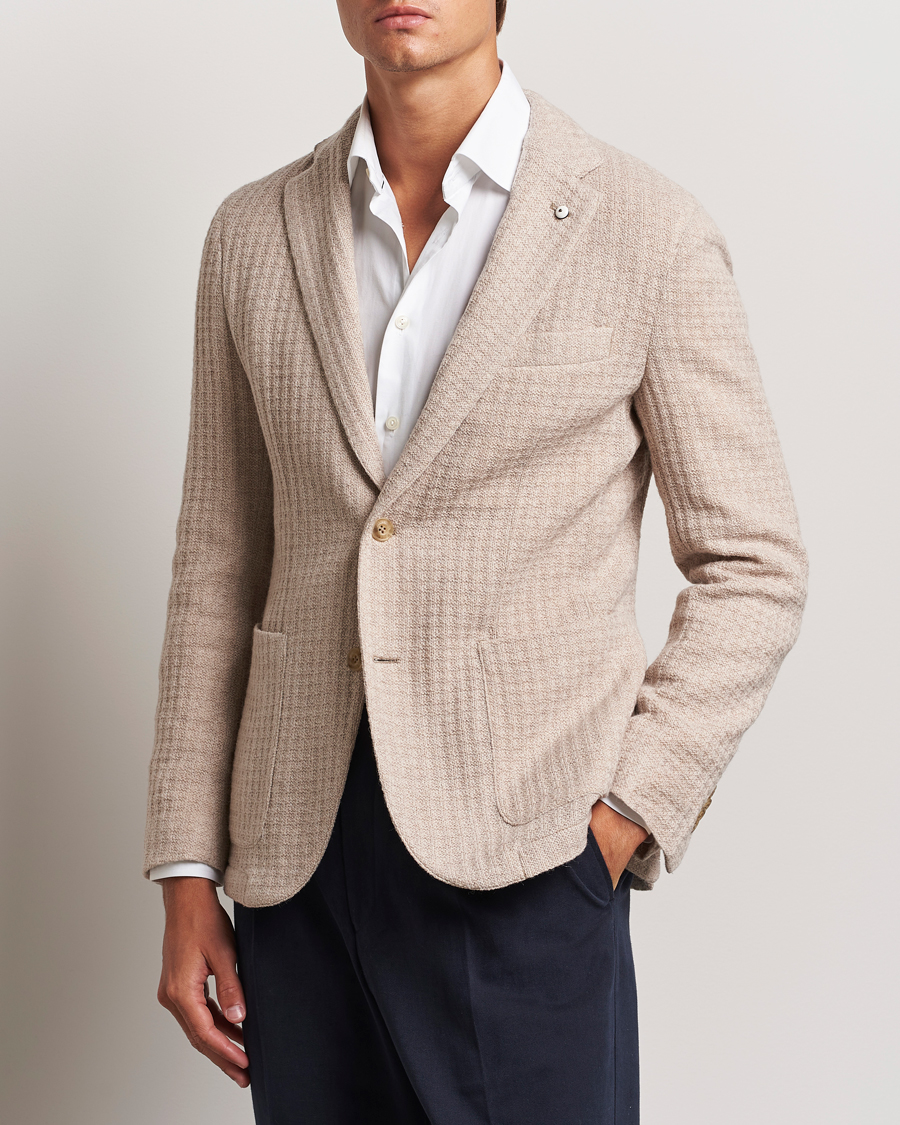 Mies |  | L.B.M. 1911 | Knitted Punto Wool Structure Blazer Camel