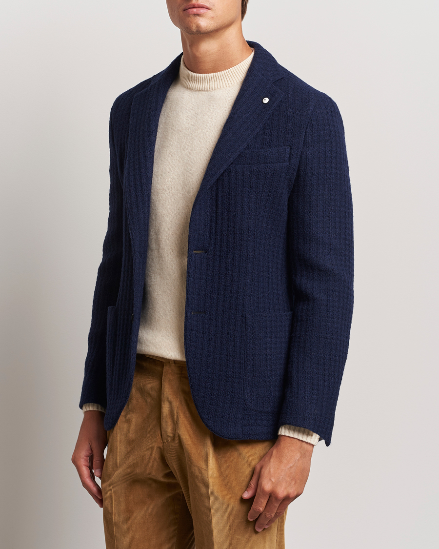 Mies |  | L.B.M. 1911 | Knitted Punto Wool Structure Blazer Navy