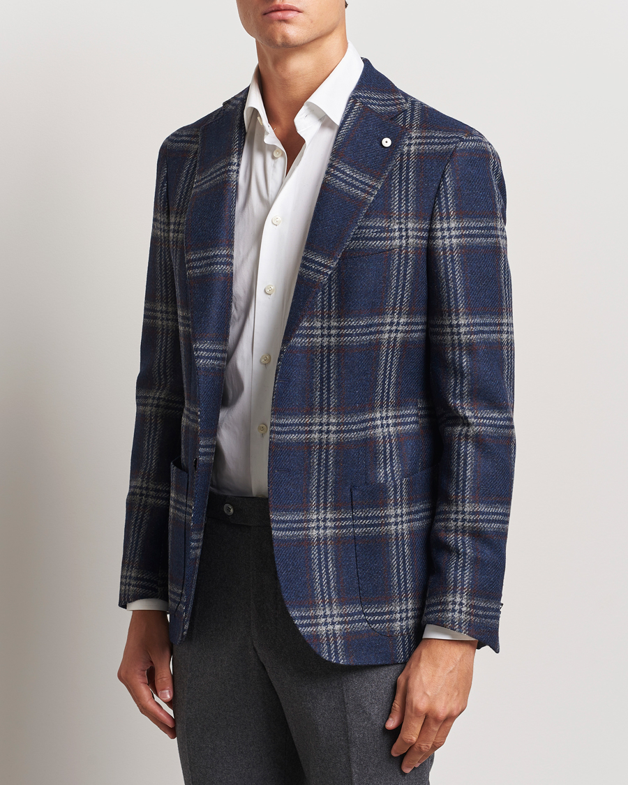 Mies |  | L.B.M. 1911 | Jack Regular Checked Wool Blazer Navy