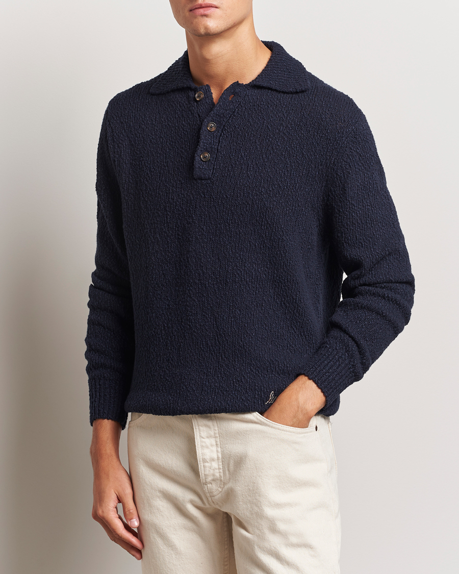 Mies |  | LES DEUX | Errol Cotton Rugby Knit Dark Navy