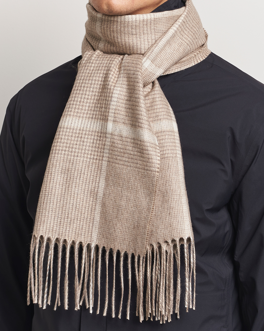 Mies |  | Piacenza Cashmere | Cashmere/Silk Overcheck Scarf Beige