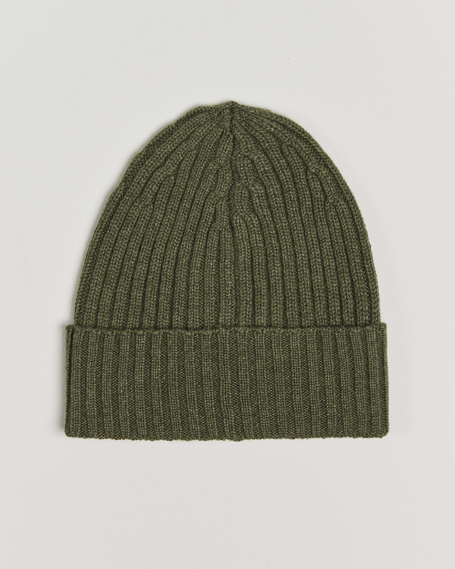 Mies |  | Piacenza Cashmere | Ribbed Cashmere Beanie Olive