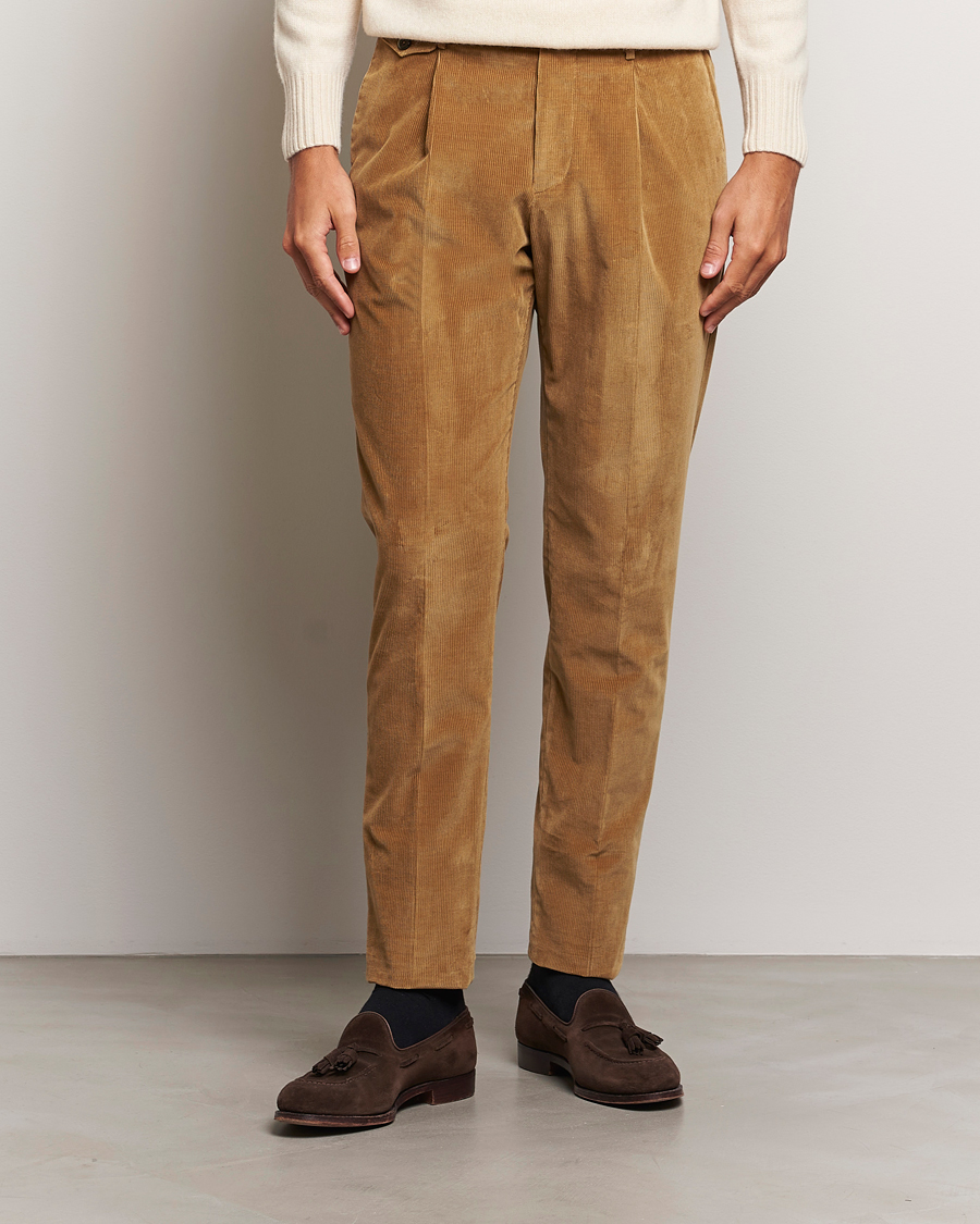 Mies |  | PT01 | Slim Fit Corduroy Trousers Brown