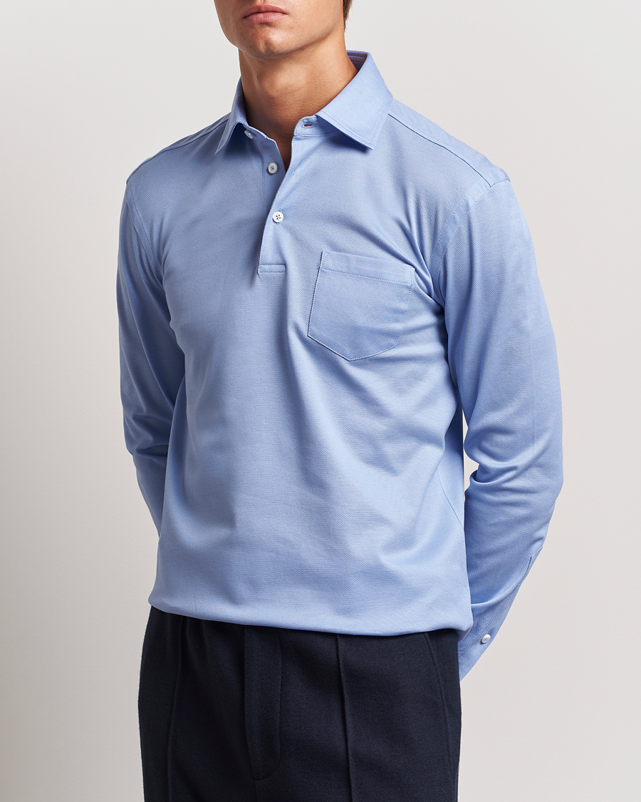 Mies |  | Ralph Lauren Purple Label | Long Sleeve Polo Light Blue