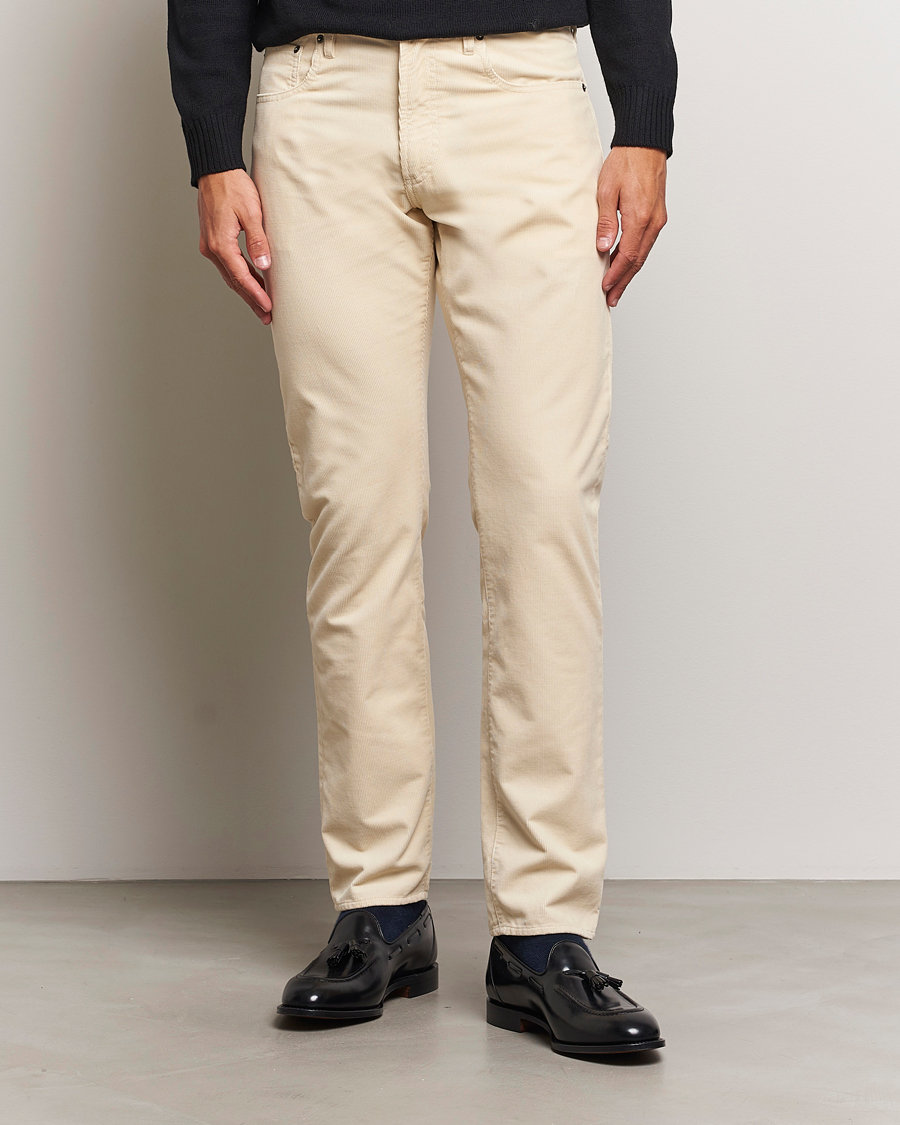 Mies |  | Ralph Lauren Purple Label | Slim Fit 5-Pocket Corduroy Pants Cream