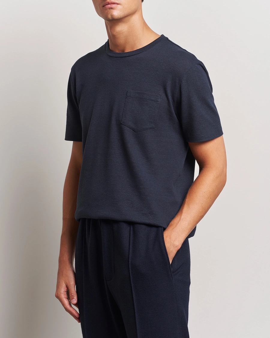 Mies |  | Ralph Lauren Purple Label | Knitted Pocket T-Shirt Navy