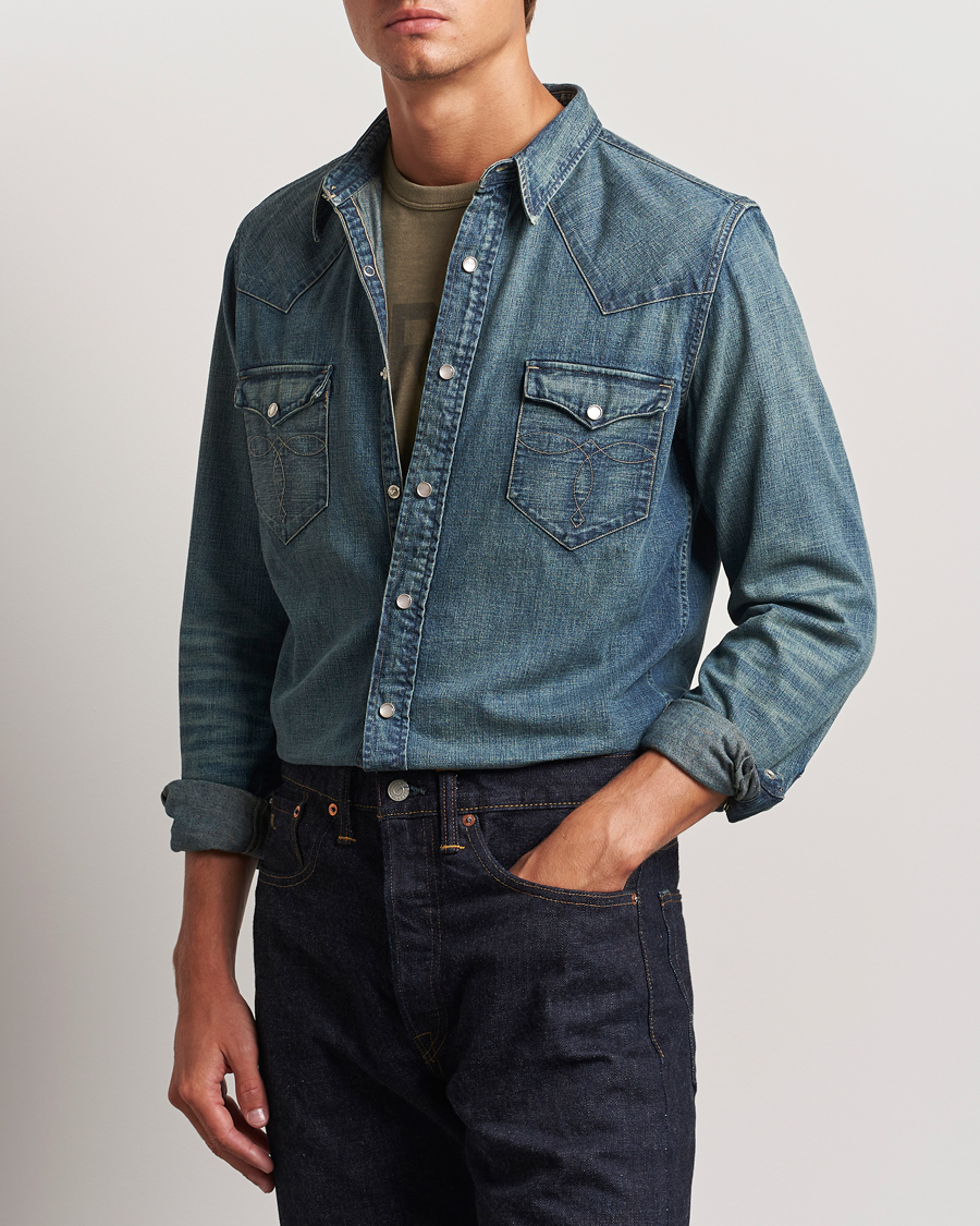 Mies |  | RRL | Buffalo Western Shirt Dark Wash