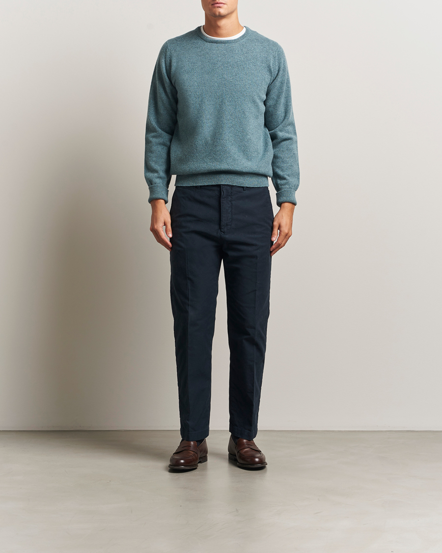 Mies | Puserot | William Lockie | Rob Lambswool Crewneck Caspian