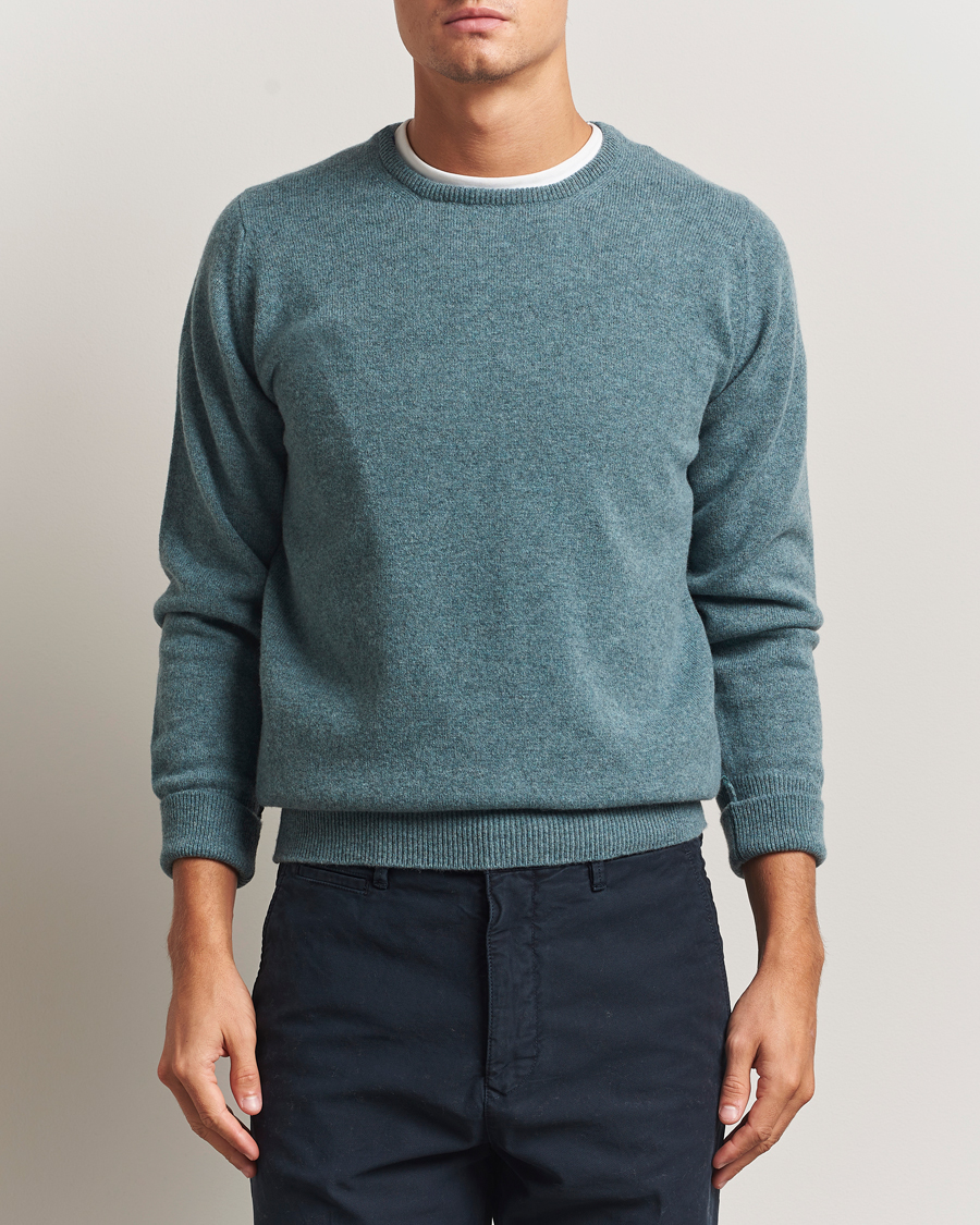 Mies | Puserot | William Lockie | Rob Lambswool Crewneck Caspian