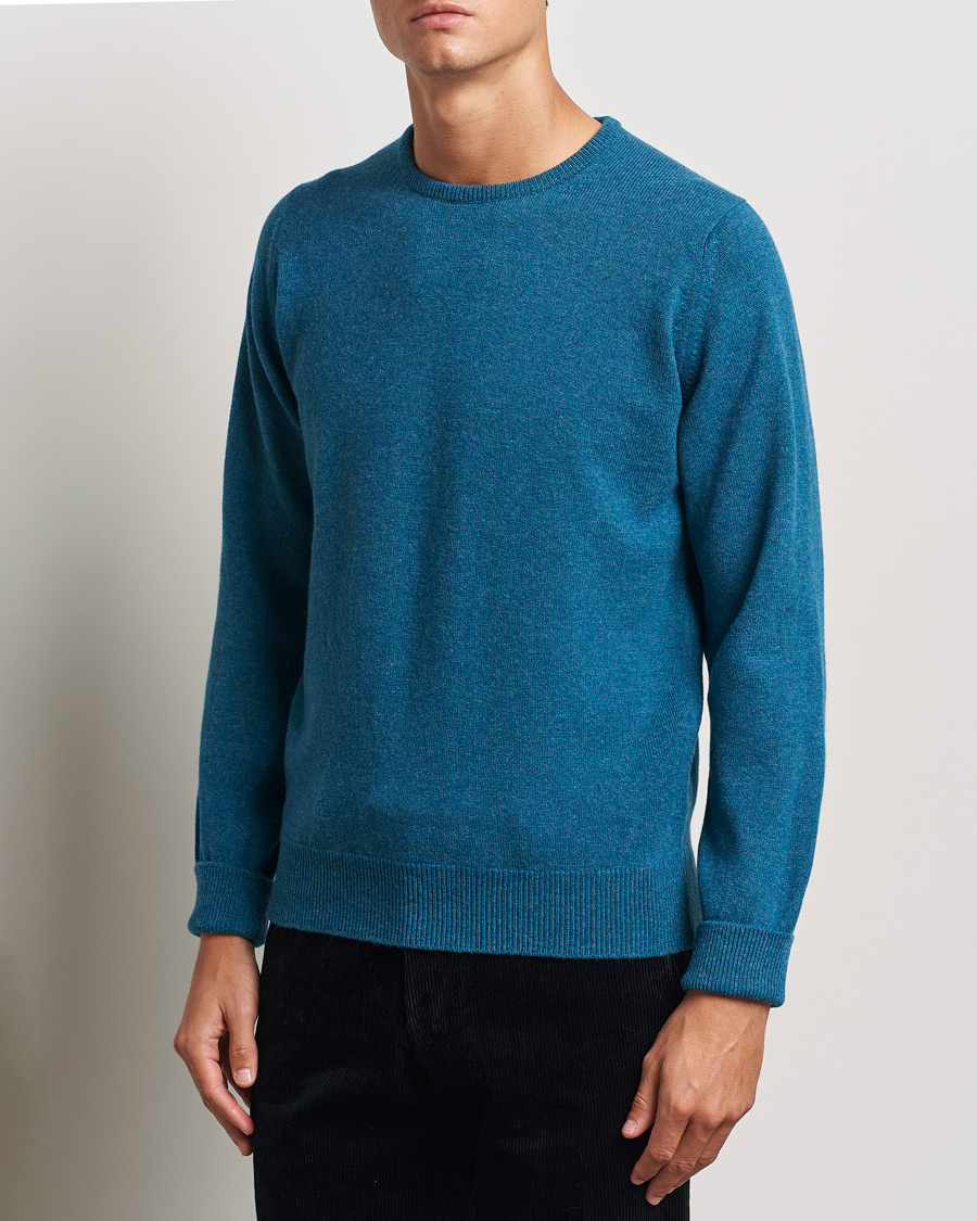 Mies | Puserot | William Lockie | Rob Lambswool Crewneck Mallard