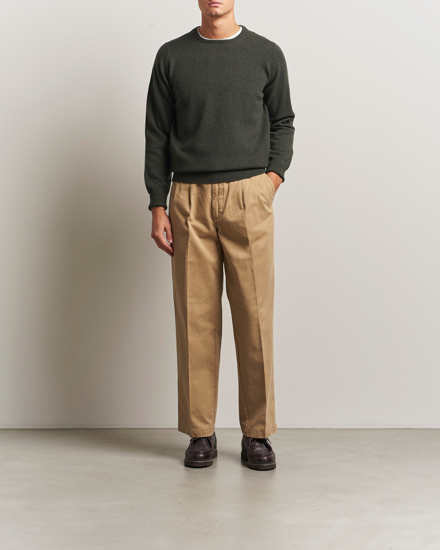 Mies | Puserot | William Lockie | Rob Lambswool Crewneck Seaweed