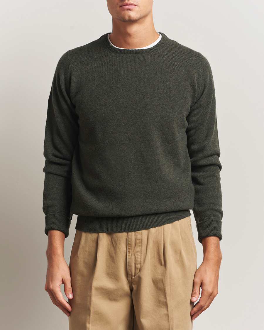 Mies | Puserot | William Lockie | Rob Lambswool Crewneck Seaweed