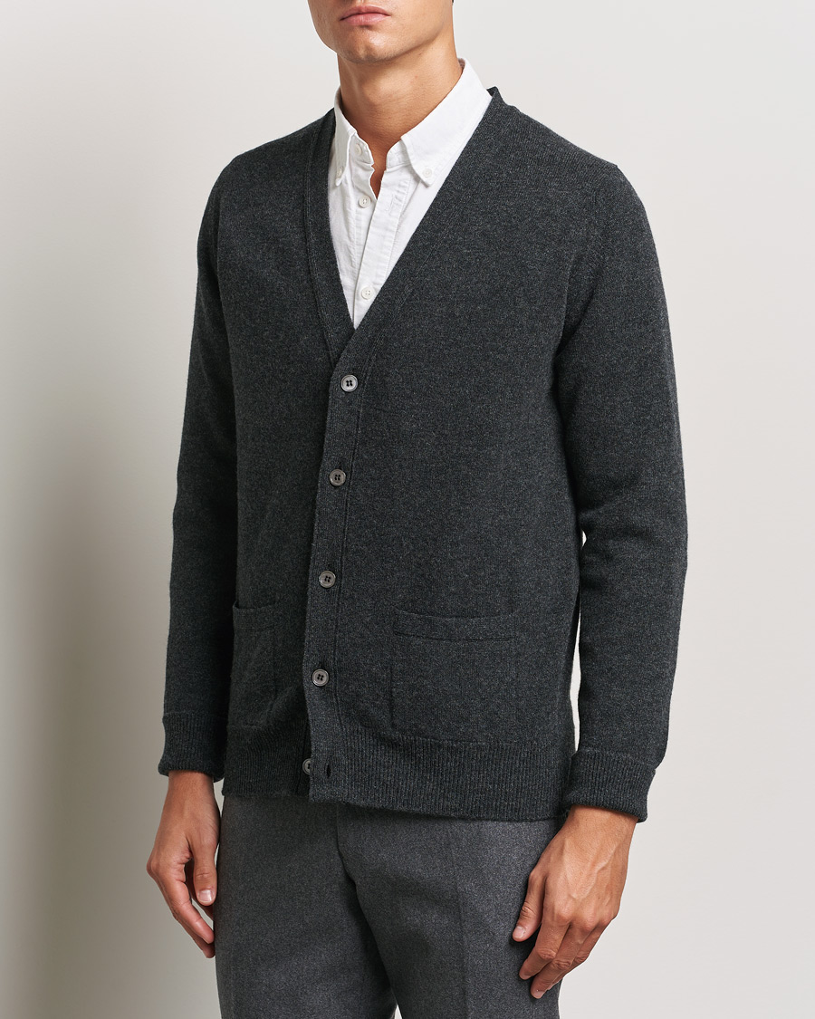 Mies |  | William Lockie | Rob Lambswool Cardigan Charcoal