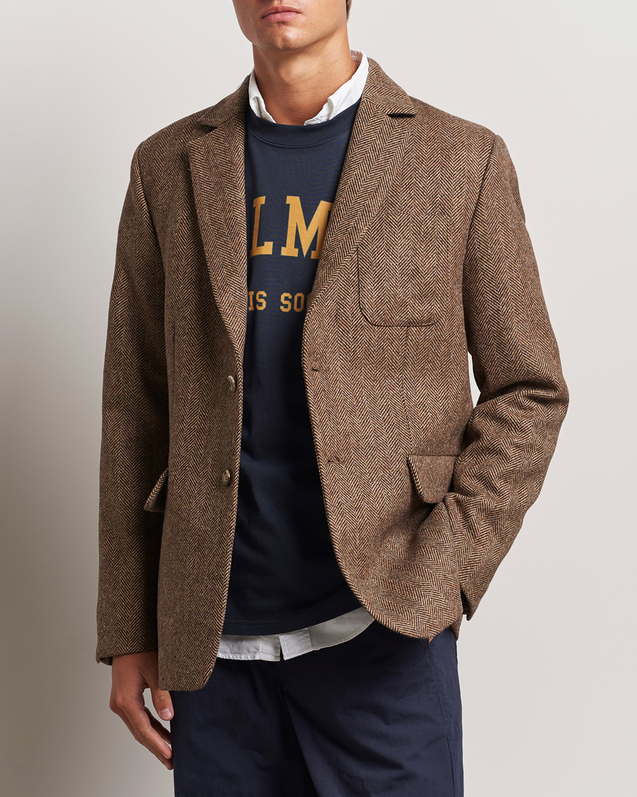 Mies |  | Palmes | Blaze Herringbone Wool Sport Coat Brown