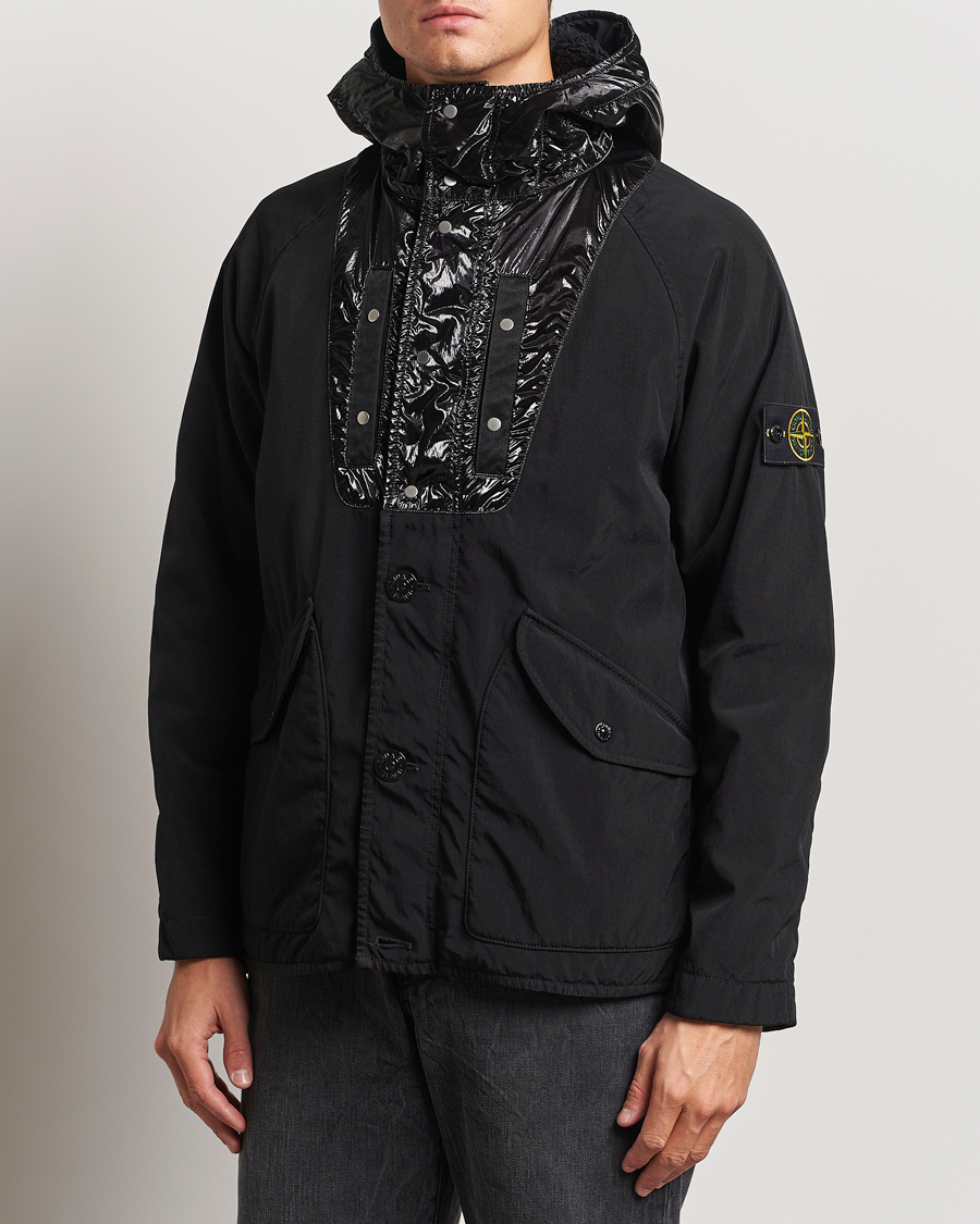 Mies |  | Stone Island | Opaque Nylon Twill Garment Dyed Jacket Black