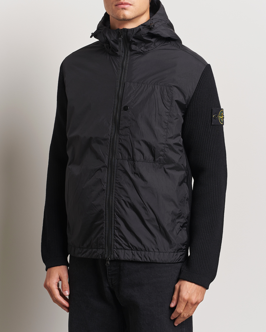 Mies |  | Stone Island | Crinkle Reps Hybrid Wool Jacket Black