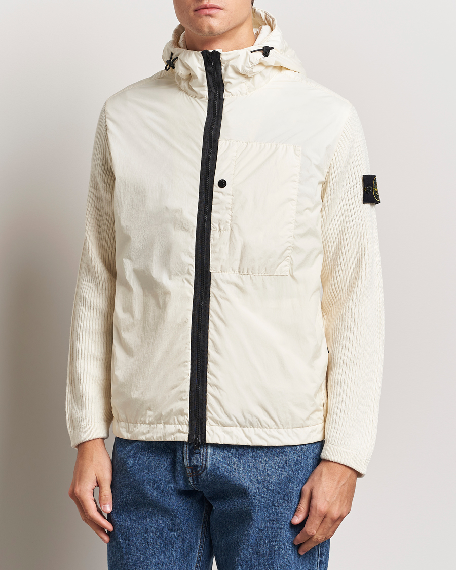 Mies |  | Stone Island | Crinkle Reps Hybrid Wool Jacket Natural