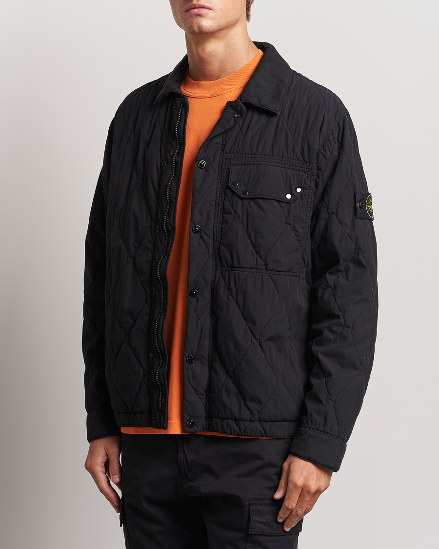 Mies |  | Stone Island | 50 Fili Quilted-TC Garment Dyed Jacket Black