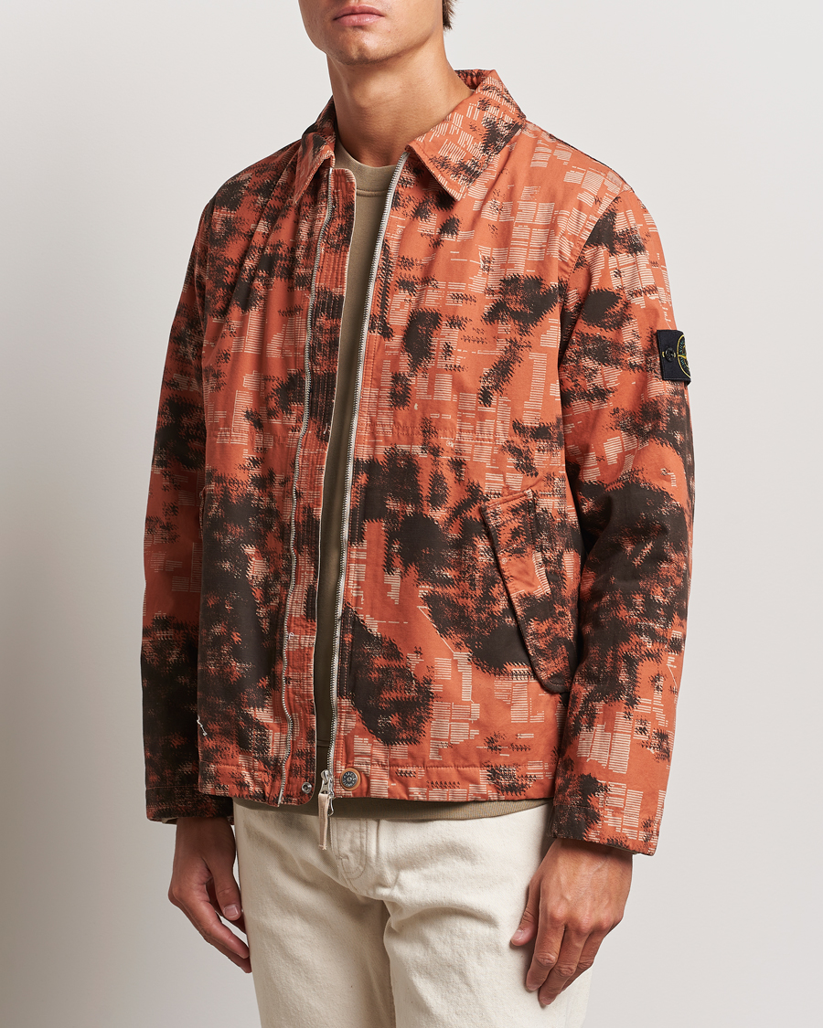 Mies | Kevättakit | Stone Island | David Light TC Garment Dyed Camo Jacket Orange